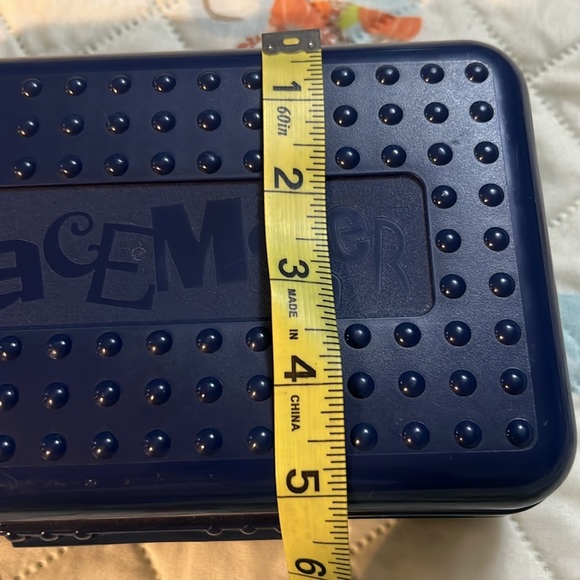 SpaceMaker Vintage 90s Pencil Box Navy Forest Green School Supply Storage - Picture 15 of 16